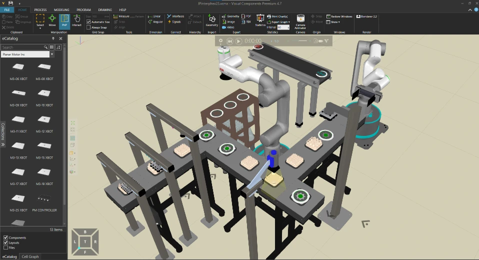 Planar Motor Visual Components integration